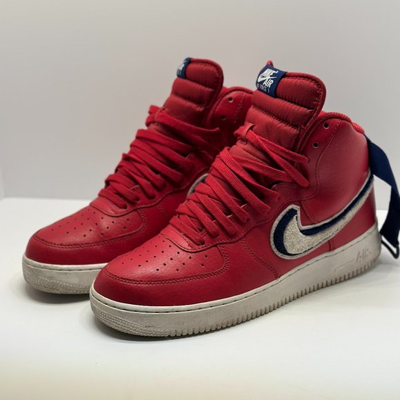 Size 10 - Nike Air Force 1 High '07 LV8 Red 2018 - Picture 1 of 8